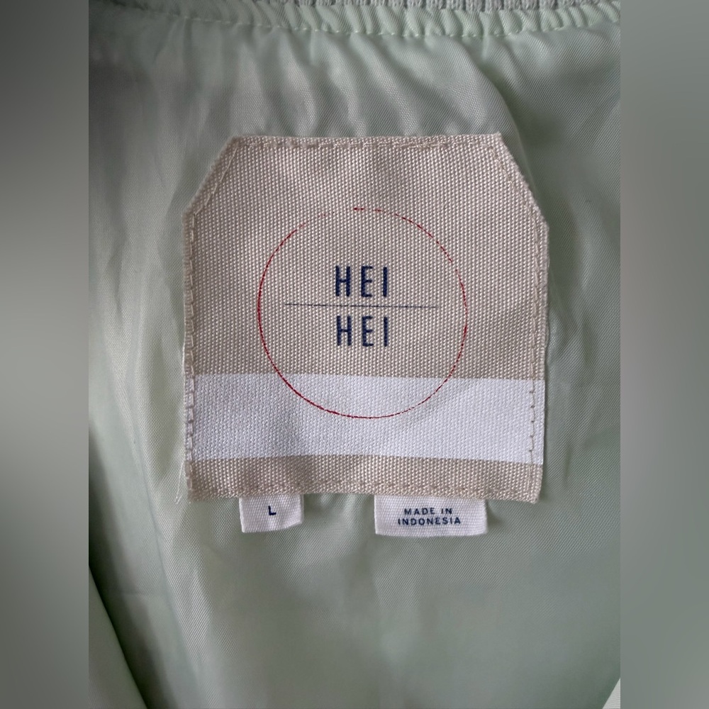 Anthropologie Hei Hei Lightweight Bomber Jacket Mint Green Aloe Women’s Large - Picture 6 of 8